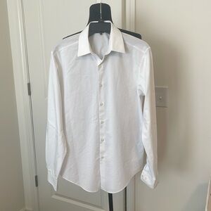 Van Heusen White Flex Slim Fit Button Down Dress Shirt Size 15-151/2 32/33 M